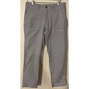 EUC Khakis By‎ Gap Girlfriend Khaki Pants Womens Size 8 White Blue Striped